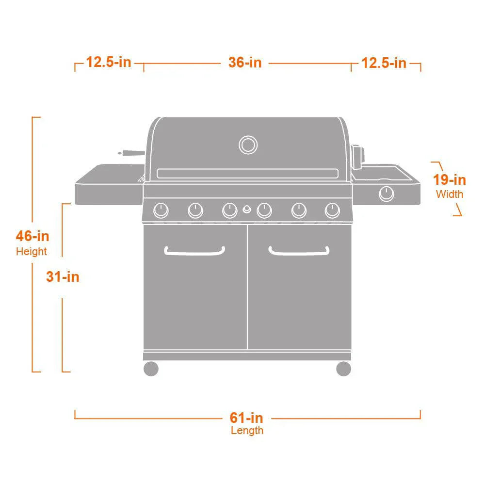 Monument Grills Classic 77352 Series | 6 Burner Propane Gas Grill in Stainless Steel