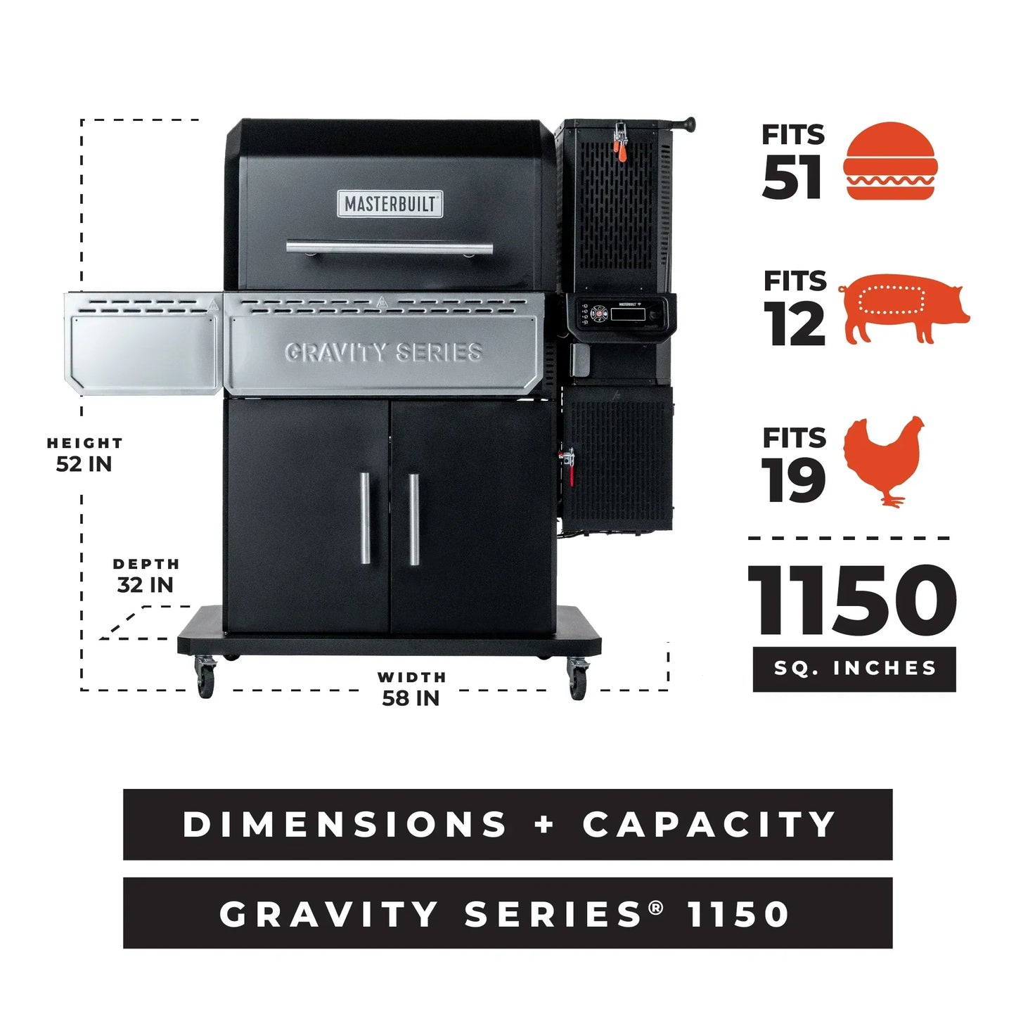 Masterbuilt® Gravity Series™ 1150 Digital Charcoal Grill and Smoker