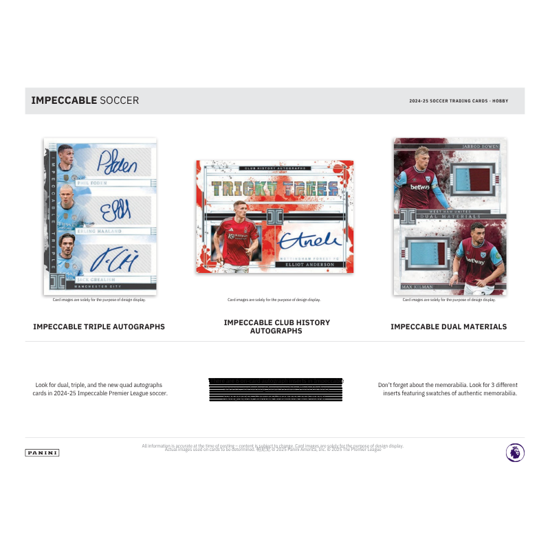 2024/25 Panini Impeccable Soccer Hobby 3 Box Case