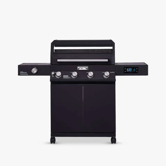 Monument Grills Denali 425 Series | 4 Burner Smart Tech Propane Gas Grill in Black