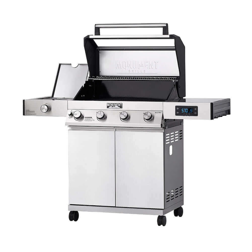 Monument Grills Denali 405 Series | 4 Burner Smart Tech Propane Gas Grill in Stainless Steel