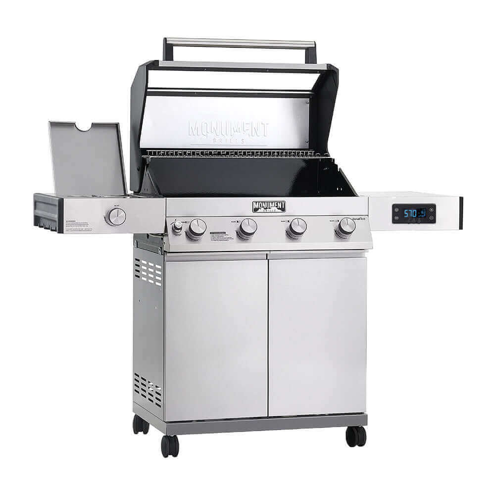 Monument Grills Denali 405 Series | 4 Burner Smart Tech Propane Gas Grill in Stainless Steel