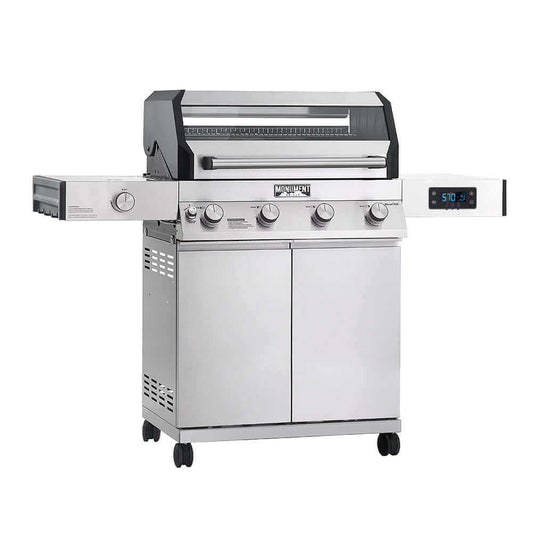 Monument Grills Denali 405 Series | 4 Burner Smart Tech Propane Gas Grill in Stainless Steel