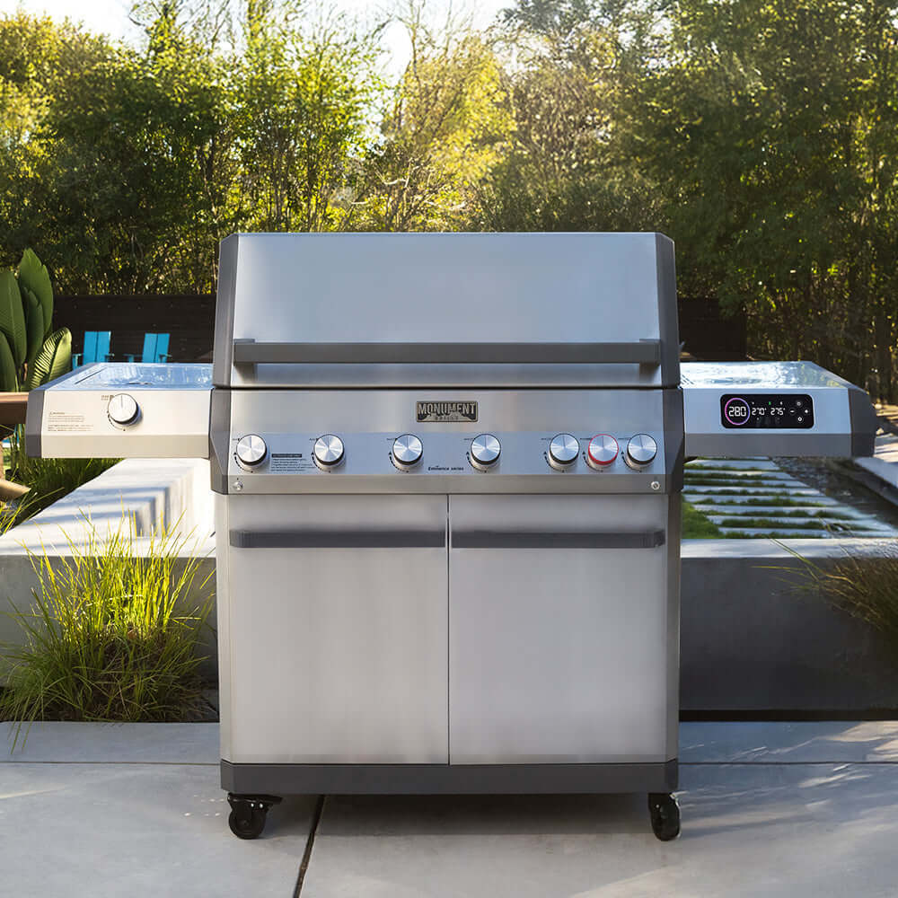 Monument Grills Eminence 605 Series | 6 Burner Advanced Propane Gas Grill in Stainless Steel (Natural Gas Convertible)