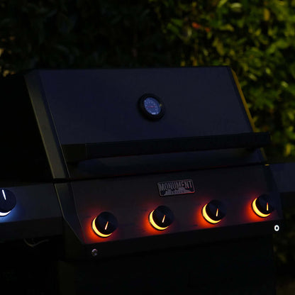 Monument Grills Eminence 425 Series | 4 Burner Fortified Propane Gas Grill in Silky Matte Black