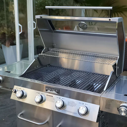 Monument Grills Classic 35633 Series | 4 Burner Propane Gas Grill in Stainless Steel