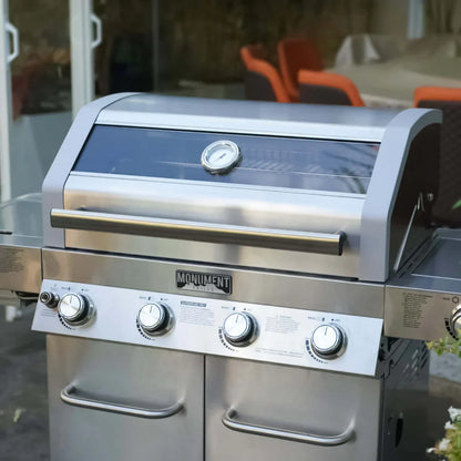 Monument Grills Classic 35633 Series | 4 Burner Propane Gas Grill in Stainless Steel