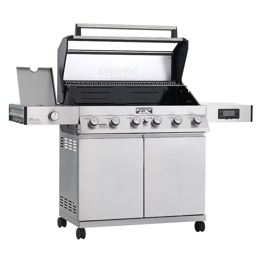 Monument Grills Denali 605 Series | 6 Burner Smart Tech Propane Gas Grill in Stainless Steel (Natural Gas Convertible)