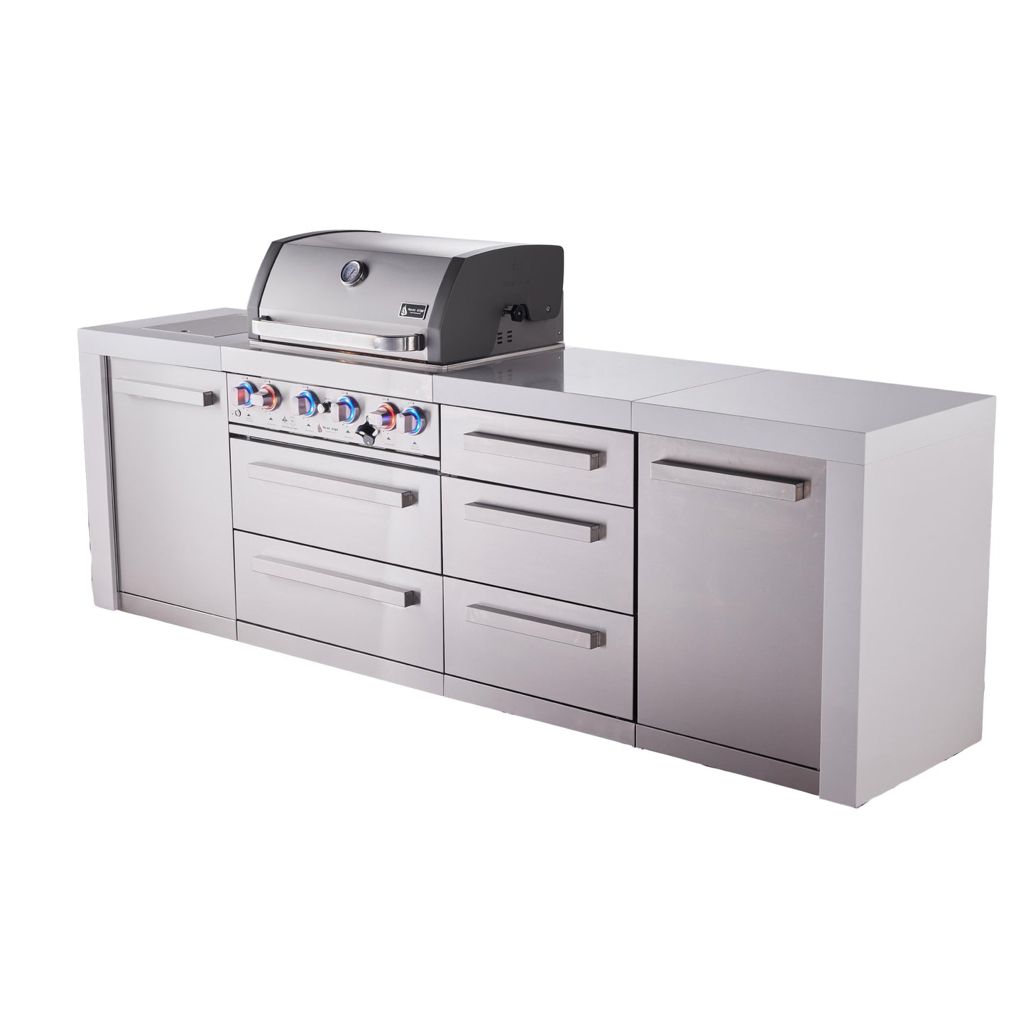 Mont Alpi 400 Deluxe BBQ Grill Island with Extra Drawer Storage - MAi400-DDR