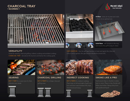 Mont Alpi 400 Deluxe BBQ Grill Island with Beverage Center, Kamado Module, Extra Storage & Fridge - MAi400-DBEVFCKAMXL