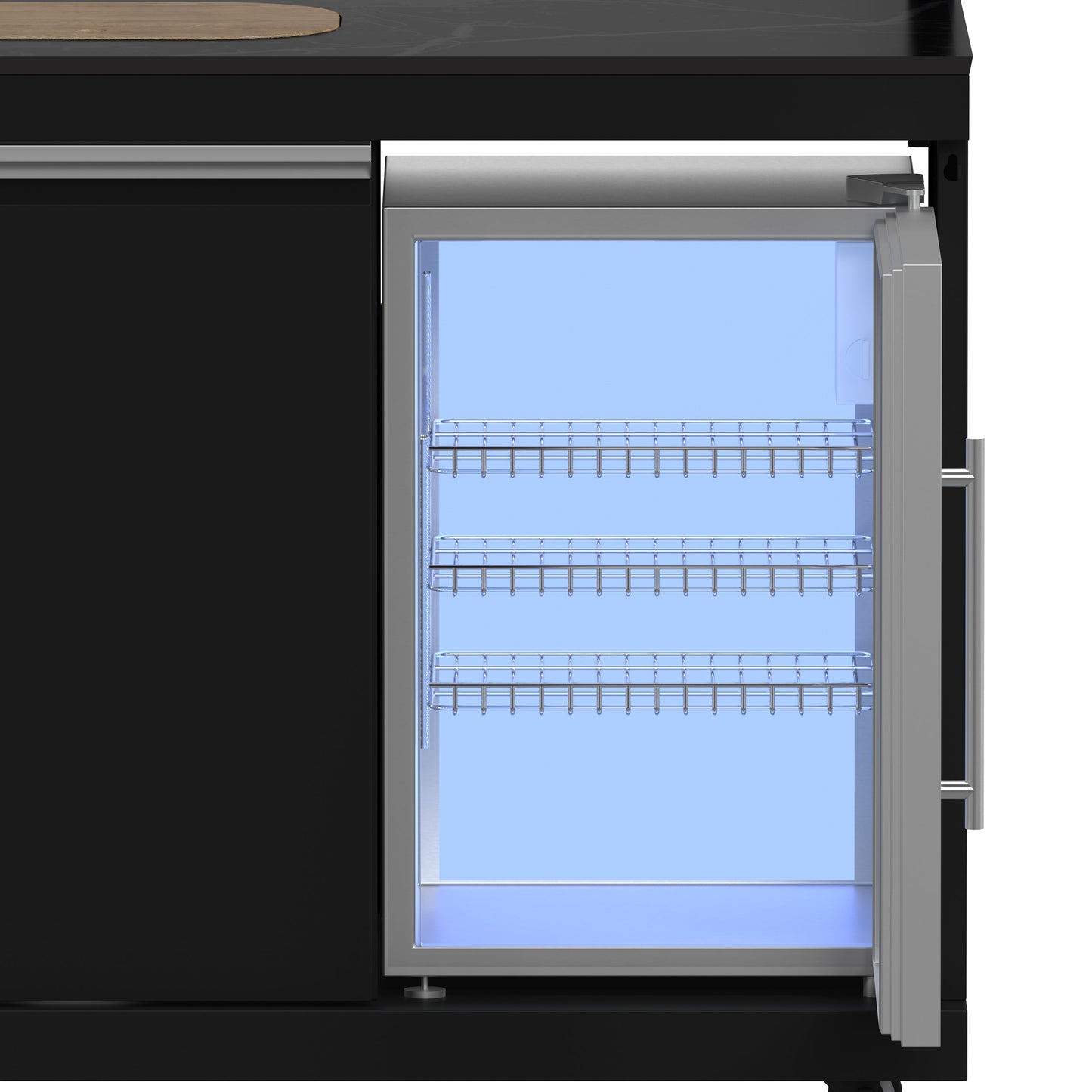 FORNO All’Aperto Outdoor Kitchen - 99,600 BTU BBQ with 5 Stainless-Steel Burners, Infrared Burners & Side Burner, 36,000 BTU Plancha, 19,000 BTU Gas Pizza Oven, Sink & Bar Module with Black Sintered Stone Countertops