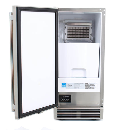 Blaze 15 in. 50 Lbs Outdoor Ice Maker with Gravity Drain, BLZ-ICEMKR-50GR