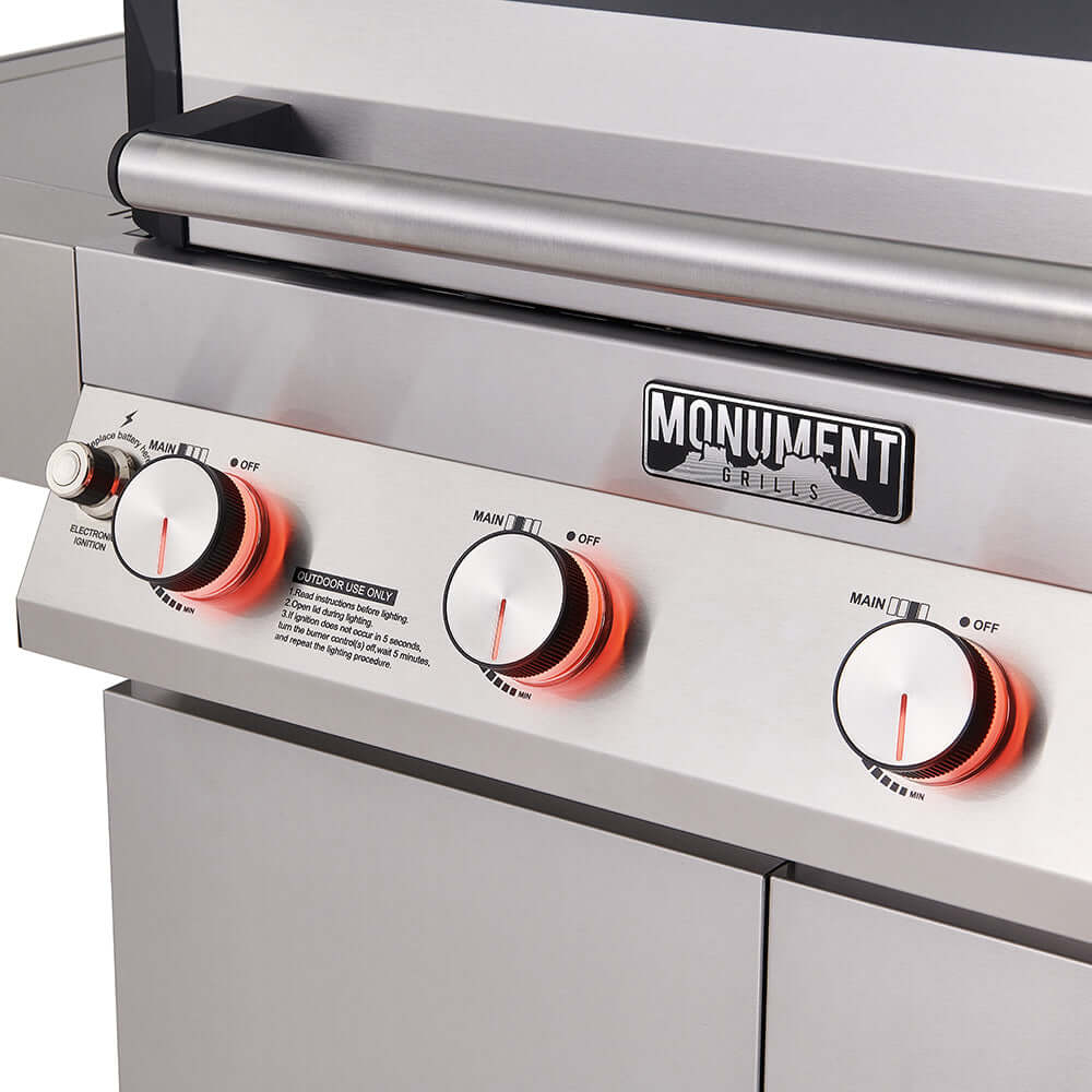Monument Grills Denali 405 Series | 4 Burner Smart Tech Propane Gas Grill in Stainless Steel