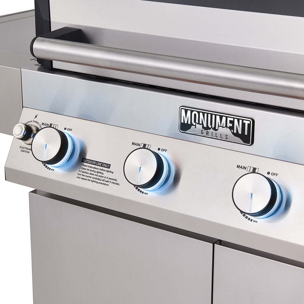 Monument Grills Denali 405 Series | 4 Burner Smart Tech Propane Gas Grill in Stainless Steel