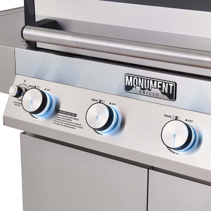 Monument Grills Denali 405 Series | 4 Burner Smart Tech Propane Gas Grill in Stainless Steel