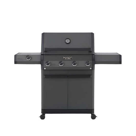 Monument Grills Eminence 425 Series | 4 Burner Fortified Propane Gas Grill in Silky Matte Black