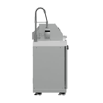 FORNO Bulnes Outdoor Kitchen - 30" BBQ, 60,000 BTU, 3 Burners with Sear & Rotisserie Infrared Burners, Stainless Steel Outdoor Kitchen with 1.8 cu.ft. Beverage Center and Black Granite Countertops