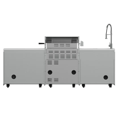 FORNO Bulnes Outdoor Kitchen - 30" BBQ, 60,000 BTU, 3 Burners with Sear & Rotisserie Infrared Burners, Stainless Steel Outdoor Kitchen with 1.8 cu.ft. Beverage Center and Black Granite Countertops