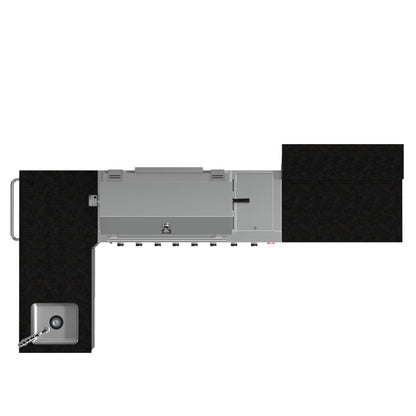 FORNO Bulnes Outdoor Kitchen - 40" BBQ, 95,000 BTU, 5 Burners, Sear & Rotisserie Infrared with Side Burner, Stainless Steel Outdoor Kitchen with 1.8 cu.ft. Beverage Center and Black Granite Countertops