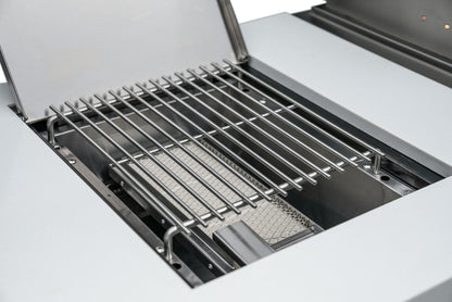 Mont Alpi 400 Deluxe BBQ Grill Island with Beverage Center, Kegerator, Kamado Module, Extra Storage & Fridge - MAi400-DKEGBEVFCKAMXL