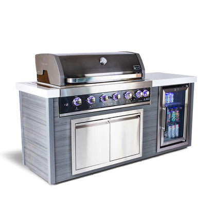 Mont Alpi Artwood 6-Burner Black Stainless Steel BBQ Grill Island - MA805-AWBSS