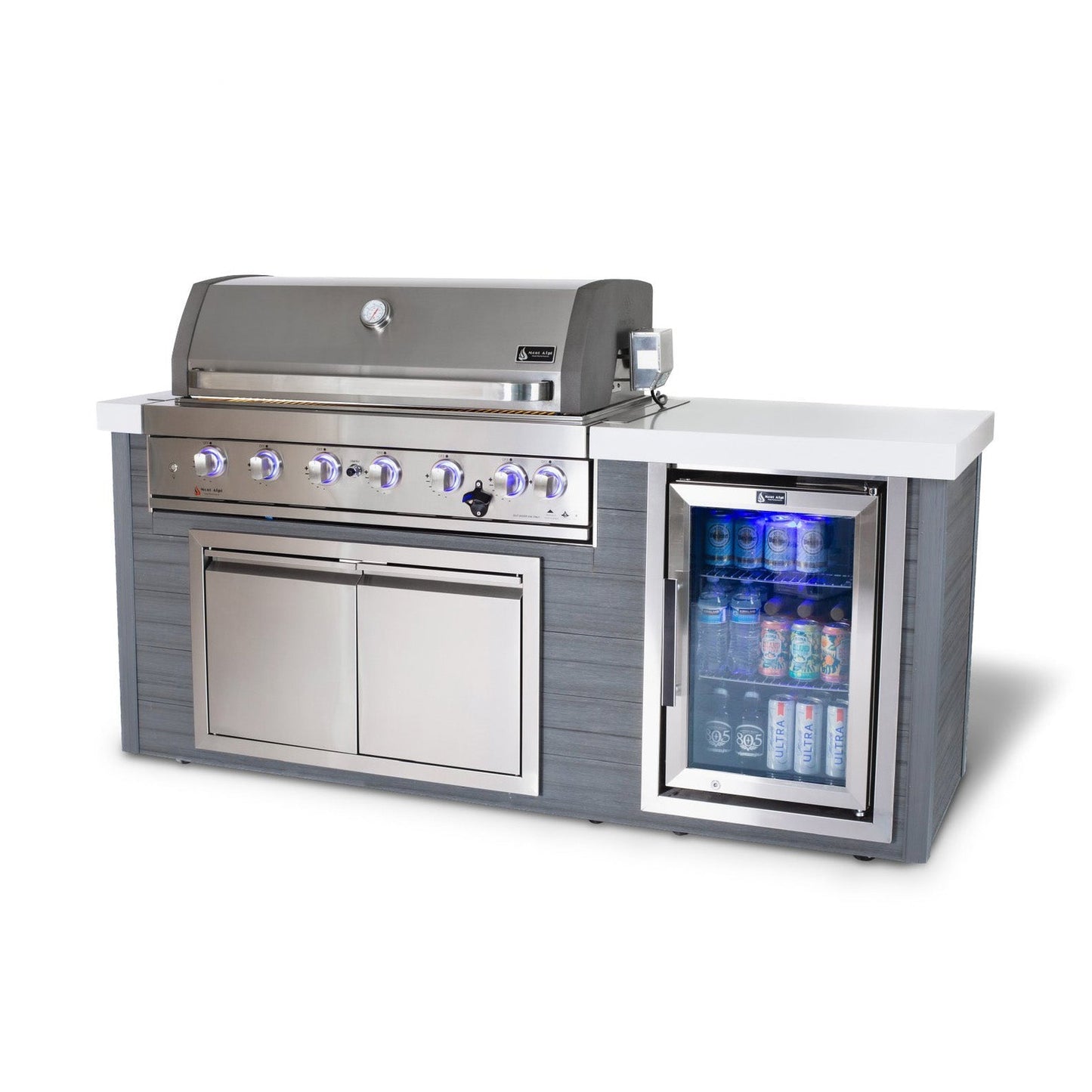 Mont Alpi Artwood 6-Burner Stainless Steel BBQ Grill Island - MA805-AW