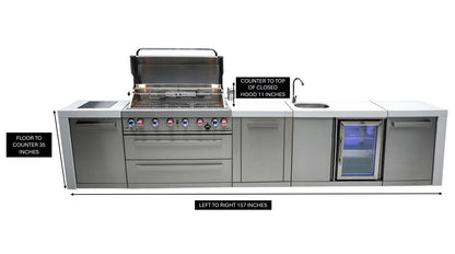 Mont Alpi 805 Deluxe BBQ Grill Island with Beverage Center & Extra Storage - MAi805-DBEVXL