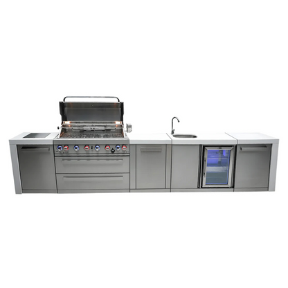Mont Alpi 805 Deluxe BBQ Grill Island with Beverage Center & Extra Storage - MAi805-DBEVXL
