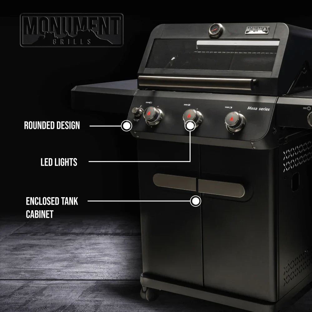 Monument Grills Mesa 325 Series | 3 Burner Propane Gas Grill in Black