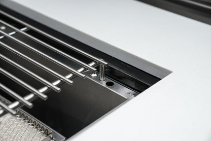 Mont Alpi 400 Deluxe BBQ Grill Island with L-Shape, Kegerator, Kamado Module, & Extra Drawer Storage - MAi400-D90KEGKAMDR