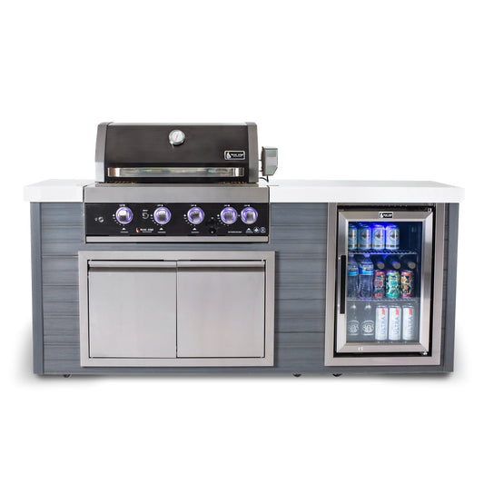 Mont Alpi Artwood 4-Burner Black Stainless Steel BBQ Grill Island - MA400-AWBSS