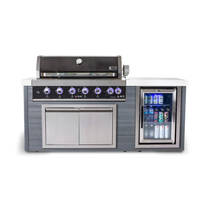 Mont Alpi Artwood 6-Burner Black Stainless Steel BBQ Grill Island - MA805-AWBSS