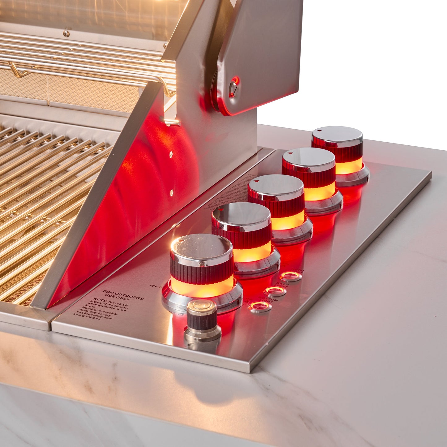 Forno Rimini Outdoor Kitchen - 30" BBQ, 62,600 BTU, 3 Burners with Sear & Rotisserie, 4.8 cu.ft. Beverage Center, Stainless Steel Double Sink, Black Cabinets & White Sintered Stone Countertops