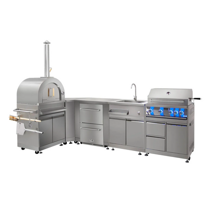 THOR Outdoor Kitchen Package with Propane Gas Grill and Refrigerator, AP-Outdoor-LP-R-7