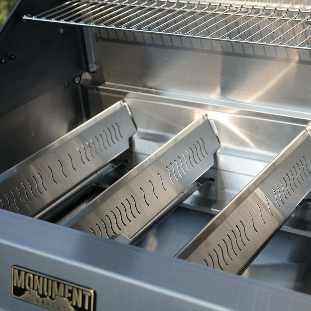Monument Grills Eminence 405 Series | 4 Burner Tech Propane Gas Grill in Stainless Steel