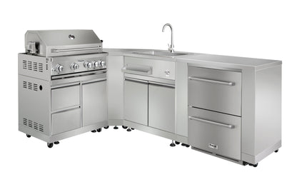 THOR Outdoor Kitchen Package with Propane Gas Grill and Refrigerator, AP-Outdoor-LP-R-6-A
