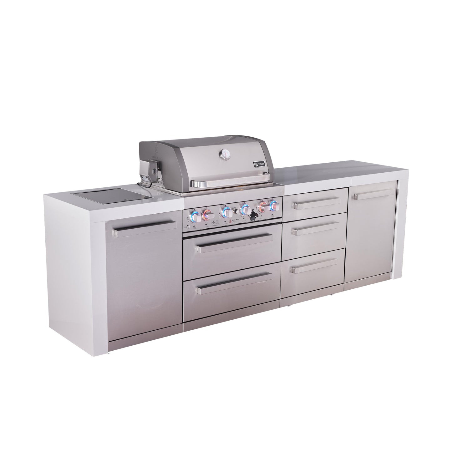 Mont Alpi 400 Deluxe BBQ Grill Island with Extra Drawer Storage - MAi400-DDR