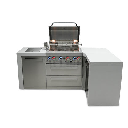 Mont Alpi 400 Deluxe BBQ Grill Island with L-Shape - MAi400-D90C