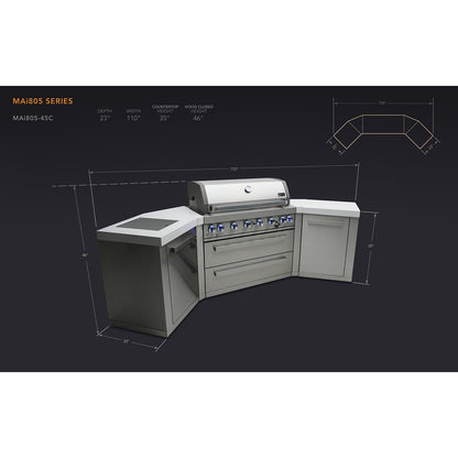 Mont Alpi 805 BBQ Grill Island with V-Shape - MAi805-45