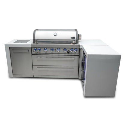 Mont Alpi 805 Deluxe BBQ Grill Island with L-Shape & Fridge Cabinet - MAi805-D90FC
