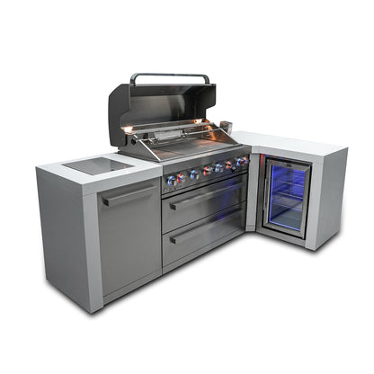 Mont Alpi 805 Deluxe BBQ Grill Island with L-Shape & Fridge Cabinet - MAi805-D90FC