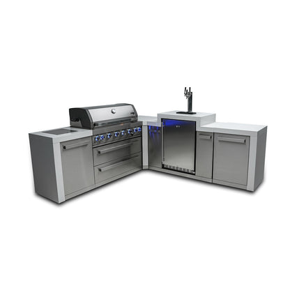 Mont Alpi 805 Deluxe BBQ Grill Island with L-Shape & Kegerator - MAi805-D90KEG