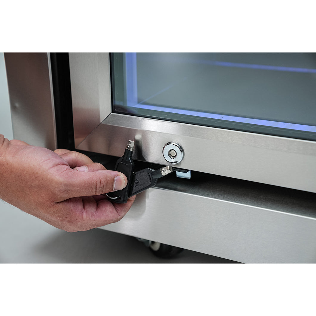 Mont Alpi 805 Black Stainless Steel BBQ Grill Island with L-Shape & Fridge Cabinet - MAi805-BSS90FC