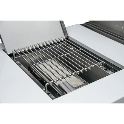 Mont Alpi 805 Black Stainless Steel BBQ Grill Island with L-Shape, Beverage Center & Fridge Cabinet - MAi805-BSS90BEVFC