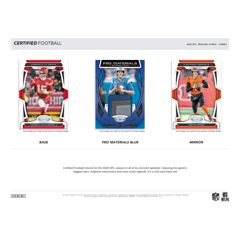 2025 Panini Certified Football Hobby 16 Box Case