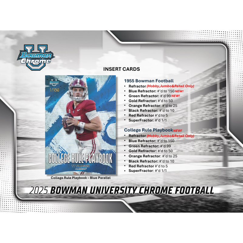 2025 Bowman University Chrome Football Jumbo Box