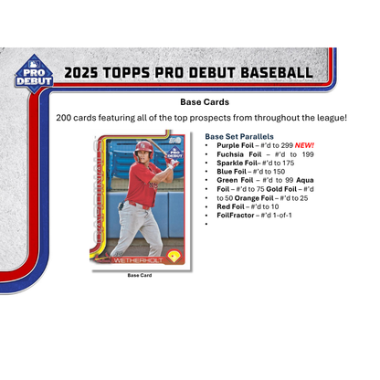 2025 Topps Pro Debut Baseball Jumbo Hobby Box