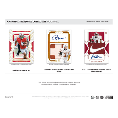 2025 Panini National Treasures Collegiate Football Hobby Box