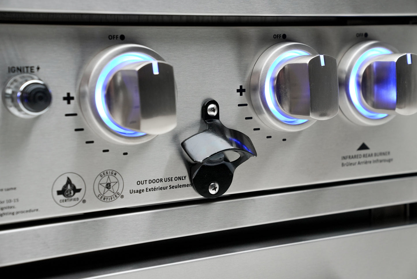 Mont Alpi 400 Deluxe BBQ Grill Island with L-Shape, Beverage Center, Kegerator & Extra Storage - MAi400-D90KEGBEVXL